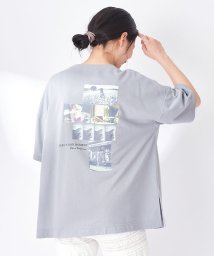 OLIVE des OLIVE(オリーブデオリーブ)/カラー転写ＢＩＧ　Ｔシャツ/ブルー