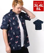 53%OFF！＜マガシーク＞ 大きいサイズのマルカワ 大きいサイズ 和柄シャツ 金魚 メンズ ネイビー 3L MARUKAWA】 タイムセール開催中】