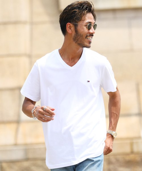 Tommy Hilfiger トミー ヒルフィガー Basic Cotton Core Flag ブランド Tシャツ メンズ レディース Vネック 半袖 T ジギーズショップ Jiggys Shop Magaseek