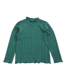 chil2(チルツー)/《全10色》アラン編み模様長袖ハイネックTシャツ/グリーン