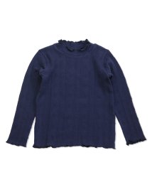 chil2(チルツー)/《全10色》アラン編み模様長袖ハイネックTシャツ/ネイビー