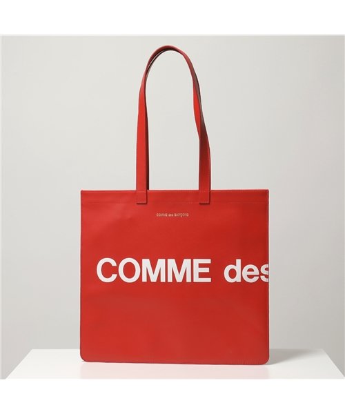 セール Comme Des Garcons コムデギャルソン Sa9001hl Huge Logo レザー フラット ロゴ トートバッグ Red メンズ コムデギャルソン Comme Des Garcons Magaseek