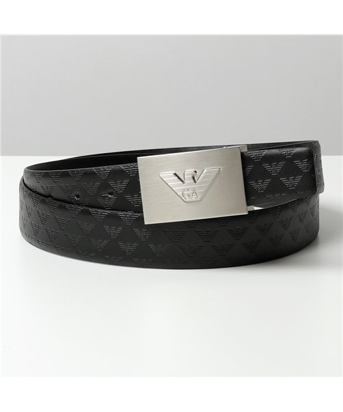 セール 27 Off Emporio Armani エンポリオアルマーニ Y4s098 Ykl2e 001 Black リバーシブルベルト レザー ロゴバックル ベルト エンポリオアルマーニ Emporio Armani Magaseek
