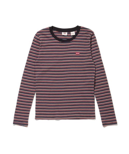 Levi's(リーバイス)/ロングスリーブ BABY Tシャツ CORDIERITE CAVIAR STRIPE/BLACKS