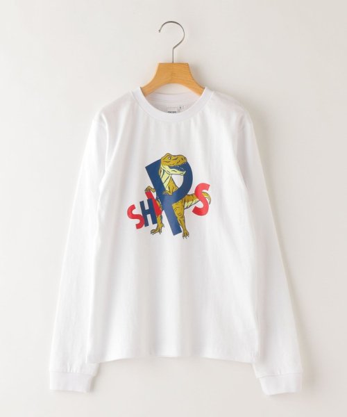 SHIPS KIDS(シップスキッズ)/SHIPS KIDS:ロゴ 恐竜 TEE(145cm)/ホワイト