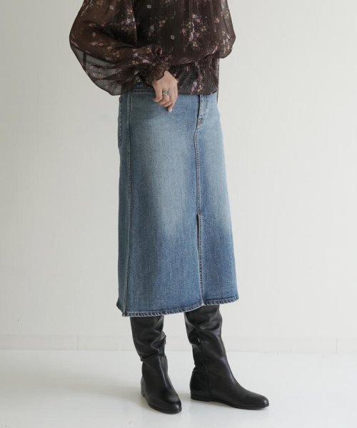セール コットンストレッチデニム フロントスリットスカート Macphee Macphee Magaseek セール コットンストレッチデニム フロントスリットスカート Macphee Macphee Magaseek