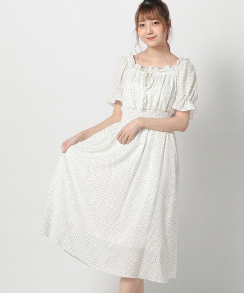 セール ドットシャーリングパフワンピース ロディスポット Lodispotto Magaseek