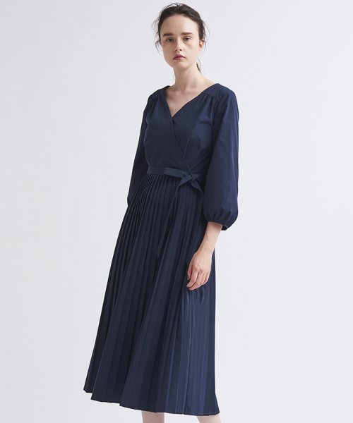 セール カシュクールプリーツワンピース ランバンオンブルー Lanvin En Bleu Magaseek