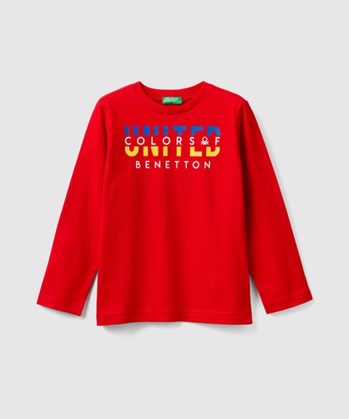 BENETTON (UNITED COLORS OF BENETTON BOYS)(ユナイテッド　カラーズ　オブ　ベネトン　ボーイズ)/ベーシックロゴTシャツ・カットソー/レッド