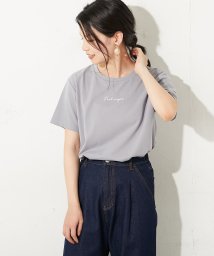 OLIVE des OLIVE(オリーブデオリーブ)/シンプル刺繍ロゴＴシャツ/ブルー