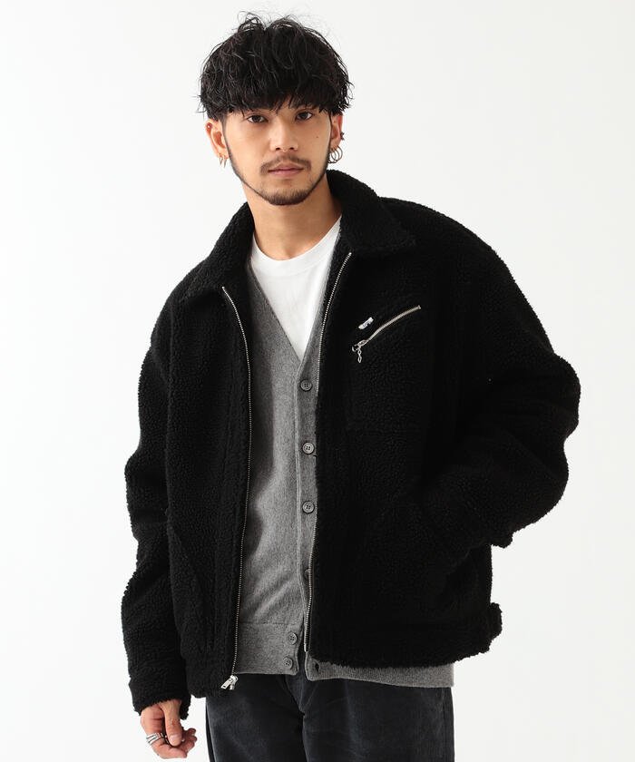 45%OFF！＜マガシーク＞ ビームス アウトレット Lee × BEAMS / 別注 ボア ワークジャケット メンズ BLACK S BEAMS OUTLET】 タイムセール開催中】