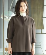 60%OFF！＜マガシーク＞ ビームス アウトレット Demi−Luxe BEAMS / トリアセ バンドカラー シャツ レディース BROWN 36 BEAMS OUTLET】 タイムセール開催中】