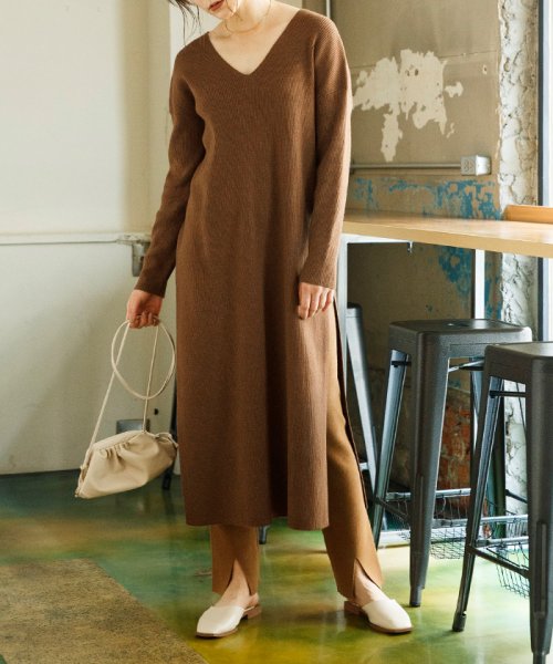 前後2wayロングスリットニットワンピース シードレス Sea Dress Magaseek