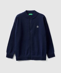 BENETTON (UNITED COLORS OF BENETTON BOYS)(ユナイテッド　カラーズ　オブ　ベネトン　ボーイズ)/スタンドカラーロゴジップカーディガン/ネイビー