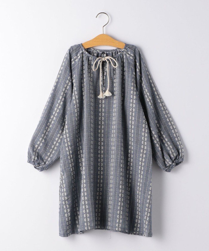 キッズ 刺しゅうダンガリーワンピース ネイビー グリーンレーベルリラクシング キッズ Green Label Relaxing Kids Magaseek