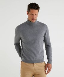 BENETTON (mens)(ベネトン（メンズ）)/ストレッチコットンタートルネックニット・セーター/杢グレー