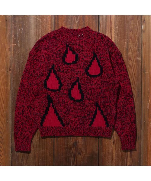 Levi's(リーバイス)/LOOSE クルーネックセーター RED TEARS RED BLACK/REDS