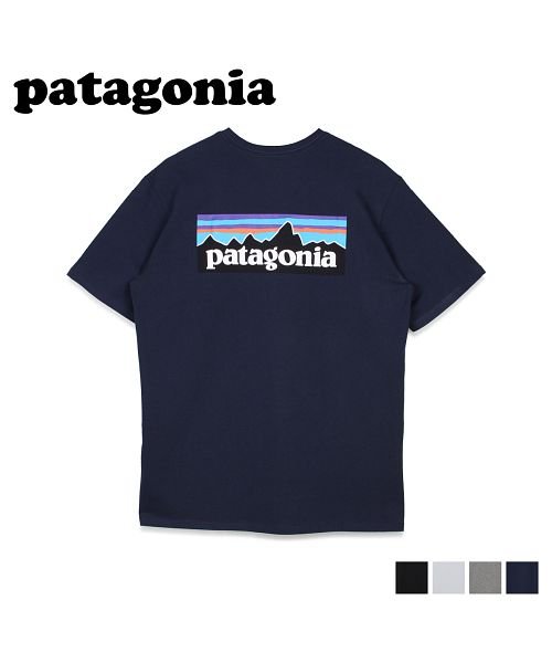 patagonia(パタゴニア)/パタゴニア patagonia Tシャツ 半袖 レスポンシビリティー メンズ レディース P－6 LOGO RESPONSIBILI TEE ブラック ホワイト/ネイビー