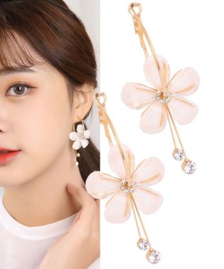 shoppinggo/ピアス レディース 揺れる 2wayフックピアス  大ぶり モチーフピアス 花 可愛い イヤリング 人気アクセサリー　二次会 結婚式/503468577