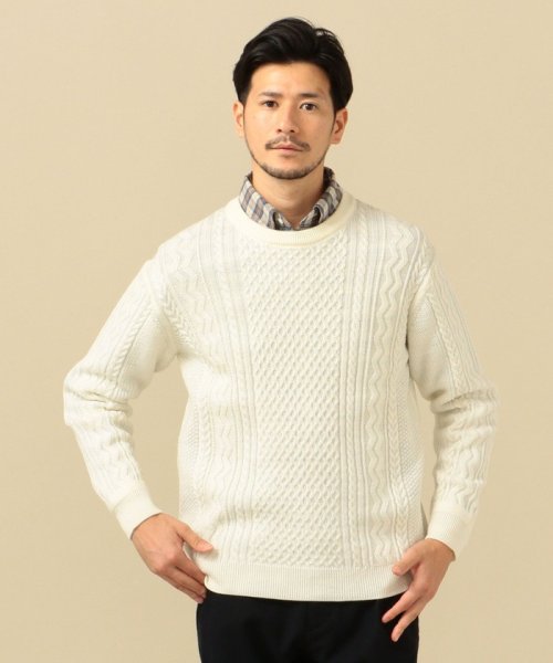 セール 35 Off Sc 洗えるニット ミドルゲージ ランダムアラン クルーネック プルオーバー シップス メン Ships Men Magaseek
