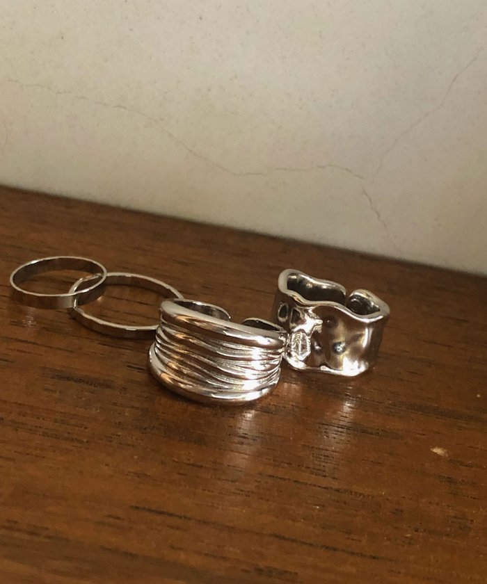 ＜マガシーク＞ マージュール 2WIDE RING SET レディース シルバー F（フリーサイズ） marjour】