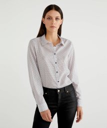 BENETTON (women)(ベネトン（レディース）)/コットン総柄シャツ/ホワイト