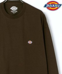 LAZAR(ラザル)/【Lazar】Dickies/ディッキーズ 【別注】 ビッグシルエット ロゴ ワンポイント ロングスリーブTシャツ/ブラウン