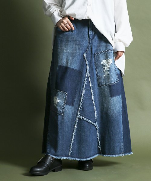 オリジナルデザインデニムスカート オシャレウォーカー Osharewalker Magaseek