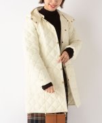 ＜マガシーク＞ シップス Traditional Weatherwear: ARKLEY HOOD フードノーカラー キルティングジャケットコート レディース オフホワイト 36 SHIPS】