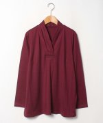 70%OFF！＜マガシーク＞ ラピーヌ ルージュ スーパーファイン天竺 Vネックカットソー レディース レッド 46 LAPINE ROUGE】 セール開催中】