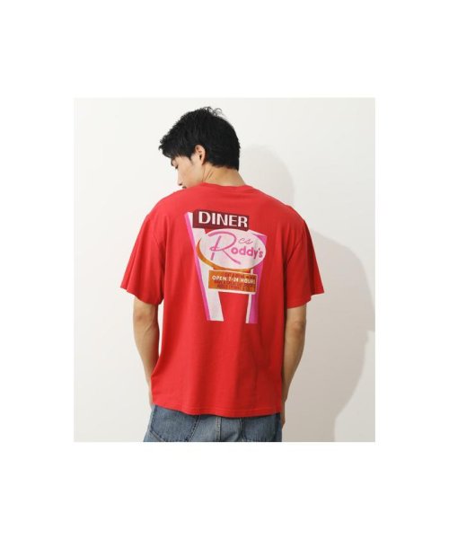 RODEO CROWNS WIDE BOWL(ロデオクラウンズワイドボウル)/メンズ0528 DINER Tシャツ/RED