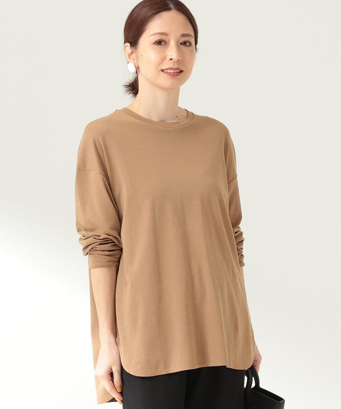 ＜マガシーク＞ ビームス ウィメン Demi−Luxe BEAMS / スムース ロングスリーブ Tシャツ レディース CAMEL 0 BEAMS WOMEN】