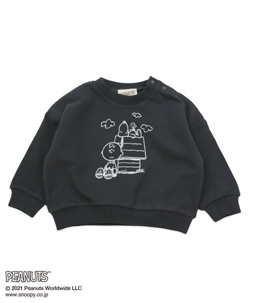 PEANUTS(ピーナッツ)/PEANUTS/ピーナッツイラストトレーナー/チャコールグレー系1