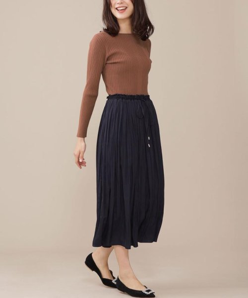 セール ニット サテンスカートドッキングワンピース ナノ ユニバース Nano Universe Magaseek