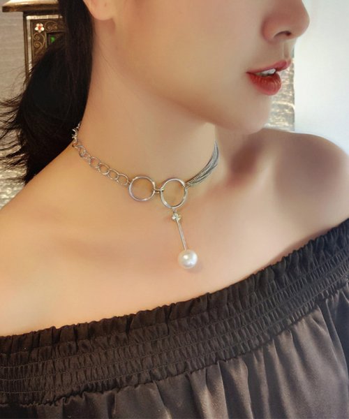 セール Off ショート チェーンネックレス レディース フェイクパール チョーカーネックレス おしゃれ ジュエリーアクセサリー シルバー ミニミニストア Miniministore Magaseek