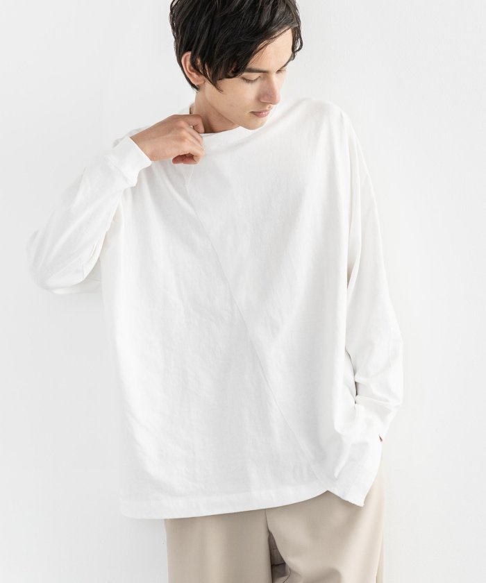 セール 長袖tシャツ メンズ レディース Usaコットン ロング カジュアル 米綿 リメイク風 シンプル 無地 ビッグシルエット クルーネック ドロップショルダー 96 ロッキーモンロー Rocky Monroe Magaseek