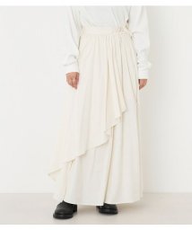 BLACK BY MOUSSY(ブラックバイマウジー)/wrap gather skirt/O/WHT