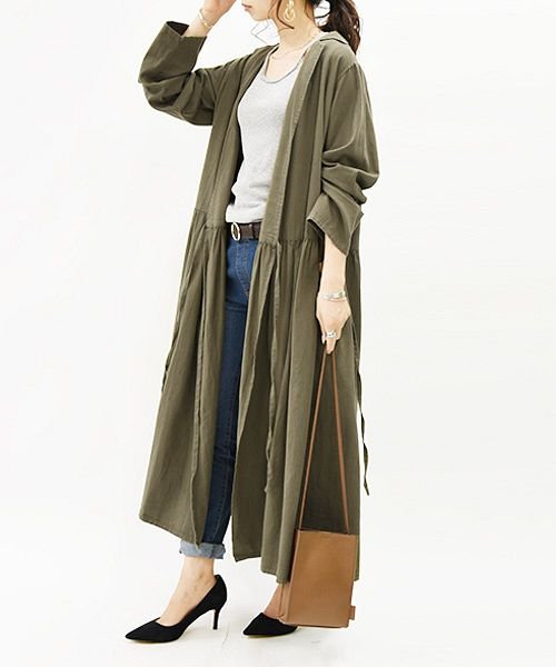 セール アンドイット And It エミュラル Emural コットンツイルカシュクールシャツワンピース M L レディース 春秋 ワンピース 羽織り グレージュ ダークブルー カーキ ブラック Magaseek