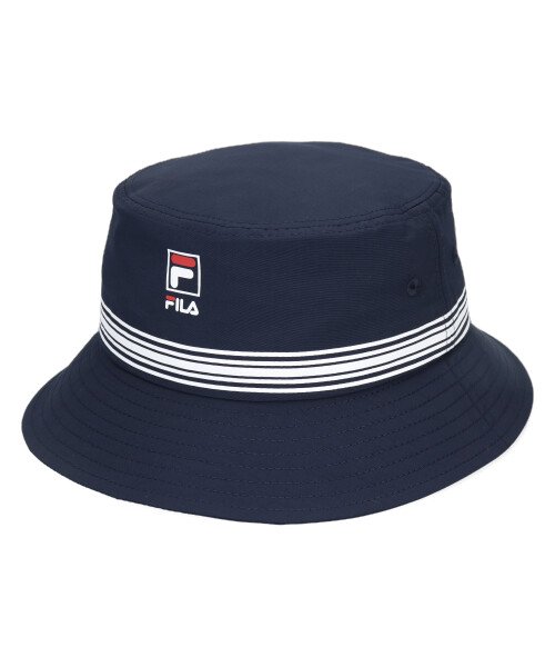 20%OFF！＜マガシーク＞ オーバーライド FILA STRIPE PRINT BUCKET HAT ユニセックス ネイビー 58cm OVERRIDE】 セール開催中】