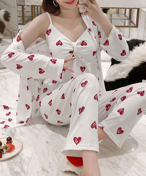 ルームウェア3点セット レディース 部屋着 上下セット 可愛い ナイトウェア パンツパジャマ ロングガウン ミニミニストア Miniministore Magaseek