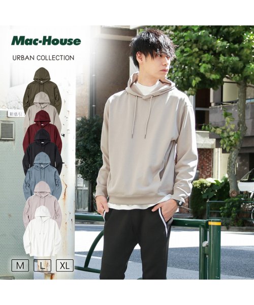 MAC HOUSE(men)(マックハウス（メンズ）)/URBAN COLLECTION アーバンコレクション ハンサムスウェット ポンチプルオーバーパーカー 872533C/ベージュ