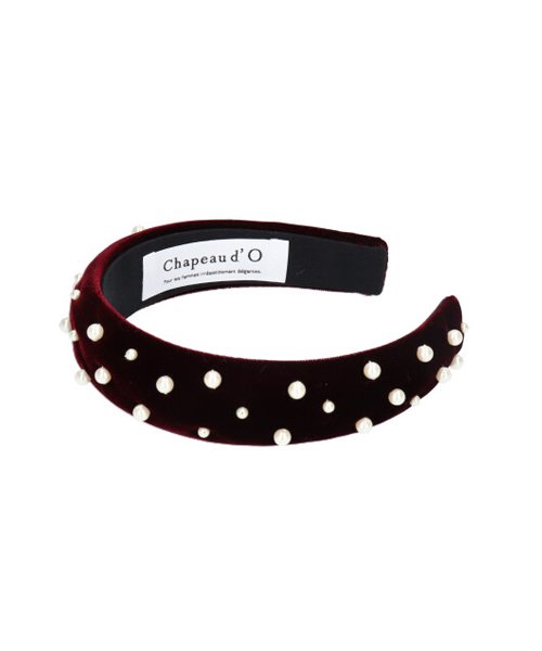 Chapeaud'O(Chapeaud’O)/Chapeau d' O Velvet Pearl Headband/レッド