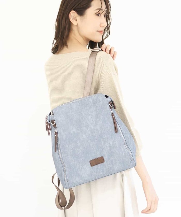 10%OFF！＜マガシーク＞ エムケーミッシェルクランバッグ スクエアリュック レディース ブルー F MK MICHEL KLEIN BAG】 タイムセール開催中】