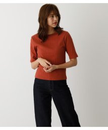 AZUL by moussy(アズールバイマウジー)/【GISELe10月号掲載】BACK LAYERD RIB TOPS/BRN