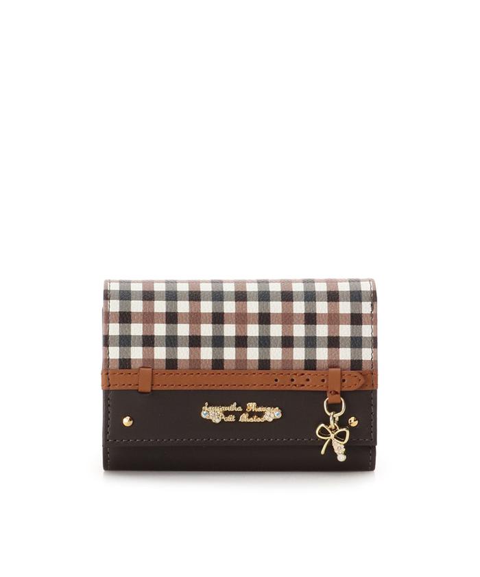 【セール】チェックベルトリボンモチーフ 折財布(503418259