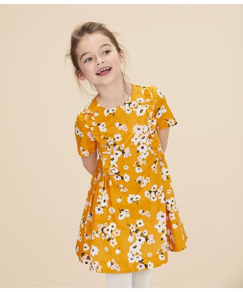Bebe Enfant フラワープリント半袖ワンピース プチバトー Petit Bateau Magaseek