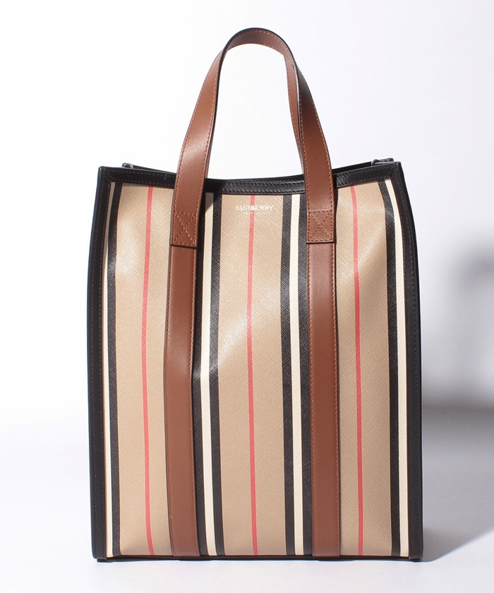 【BURBERRY】ストライプトートバッグ/LL SM NS BOOK TOTE/ARCHIVE BEIGE