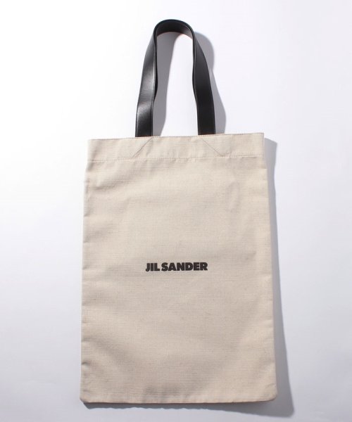 Jil Sander(ジル・サンダー)/【JIL SANDER】ロゴトートバッグ/FLAT SHOPPER GRANDE/BONE/BONE