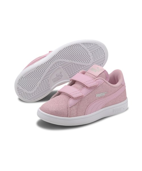 PUMA(プーマ)/キッズ ガールズ プーマ スマッシュ V2 グリッツグラム V PS スニーカー 17－21cm/PALEPINK-PALEPINK