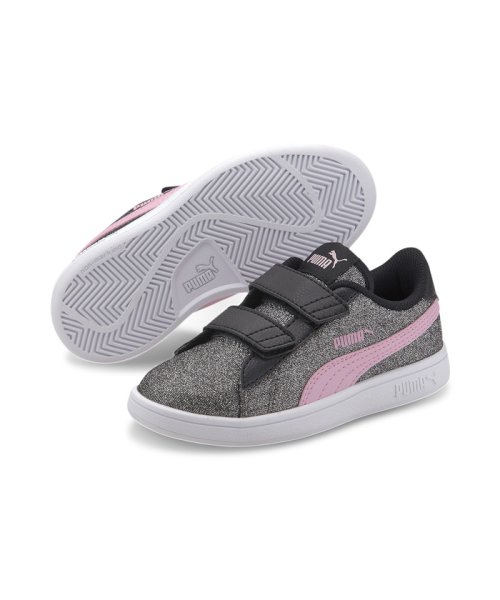 PUMA(PUMA)/キッズ ガールズ プーマ スマッシュ V2 グリッツグラム V PS スニーカー 17－21cm/PUMABLACK-PALEPINK